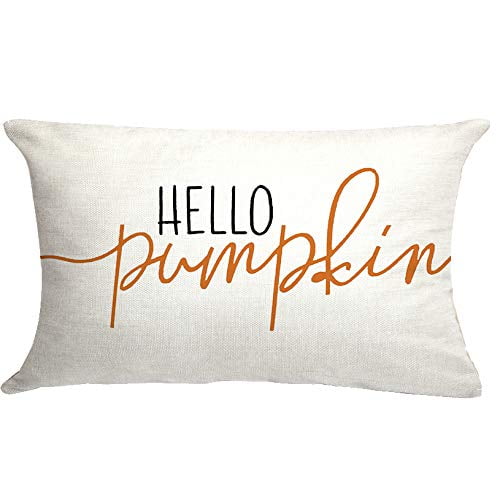 GTEXT 20x12 inch Fall Throw Pillow Cover Hello Pumpkin Cushion Cover Autumn Decor Fall Pumpkins Pillow Cover Outdoor Pillow Linen Square Pillow Cover for Cushion,Sofa Fall Pillow Cover GTEXT 20x12 inch Fall Throw Pillow Cover Hello Pumpkin Cushion Cover Autumn Decor Fall Pumpkins Pillow Cover Outdoor Pillow Linen Square Pillow Cover for Cushion,Sofa Fall Pillow Cover