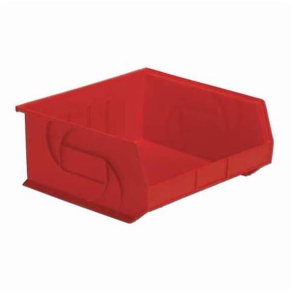 Hang & Stack Storage Bin, Plastic, Red, 7 in H, 16 1/2 in W, 14 3/4 in L