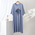 thumbnail image 2 of CHUMUD Nightgowns for Women Short Sleeve Sleepdress Modal Soft Cute Cat Print Pajama Dress Summer Casual Pjs Lounge Midi Dress, 2 of 9