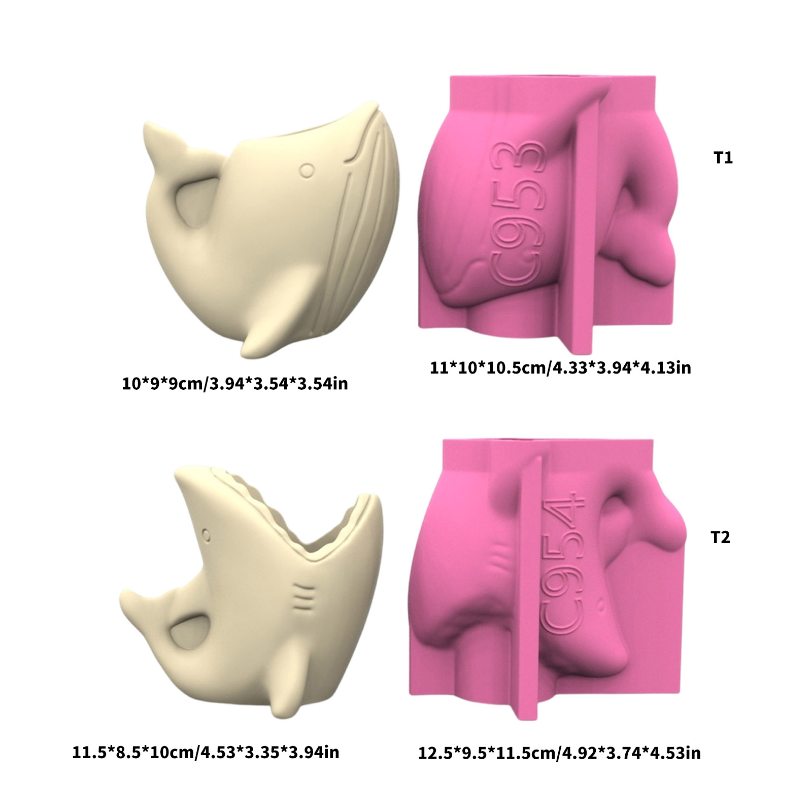 MultiPurpose Silicone Pots Mold Whale Shape Resin Art Pen Holder Moulds Suitable for Crafting Concrete Succulent Vases