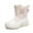 White Pink, variant on Stepedia Kids Boys Girls Faux Fur Lined Winter Waterproof Warm Snow Boots, Black Red 2.5 Big Kid