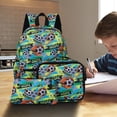 thumbnail image 3 of EGNMCR Starting Season 1-3 Grade Children's Backpack Three Piece Combination Set Single And Double Shoulder Bag Pencil Case Outdoor A schoolbag, 3 of 5