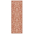 thumbnail image 2 of Safavieh Courtyard Dara Damask Indoor/Outdoor Runner Rug, Terracotta/Natural, 2'3" x 10', 2 of 9