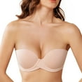 thumbnail image 6 of MELENECA Women’s Heavy Padded Push Up with Lift Multiway Underwire Strapless Bra Beige 30DD, 6 of 6