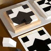 Wooden Hidden Blocks Puzzle Game - Brain Challenges with Solid Wood Box & Deluxe Black and White Pieces, 3D Logic & Spatial Thinking Tabletop Toy, Perfect for Family Fun & Creative Gifts