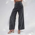 thumbnail image 2 of TRUBKH Corduroy Pants Women Wide Leg Sweat Pants Dressy Pants for Women Fall Bottoms for Women Pants Elastic Waist Corduroy Pants for Women Barrel Leg Pants Women Dark Gray Xl, 2 of 6