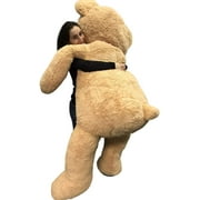 Personalized Big Plush Giant 6 Ft Teddy Bear Soft, Your Message Imprinted on Neck Ribbon Bow
