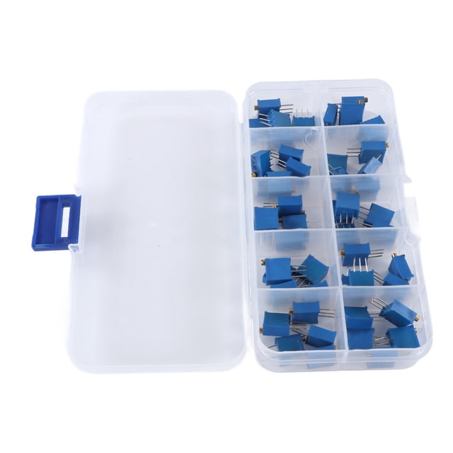 Potentiomètre à Résistance, Bleu 500 1K 2K 5K 10K Réglable 3296W 50Pcs Potentiomètre Kit d'Assortiment Pratique pour