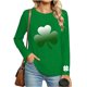 thumbnail image 5 of Mujeres de Manga Larga Tops de Impresión Casual Cuello Redondo Blusa Suelta de Poliéster Moda para la Primavera Verano Uso Diario, 5 of 6