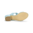 thumbnail image 5 of BLISSFUL STEP Women's Shoes Dual Straps Mid Chunky Heel Slide Sandals Sky Blue 6, 5 of 8
