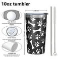 thumbnail image 4 of Paw Prints and Bones 10oz Tumblers Stainless Steel Tumbler with Lid and Straw,Vacuum Insulated Double Wall Travel Tumbler Cups with Cleaning Brush for Coffee, Tea, 4 of 4