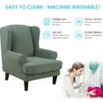 thumbnail image 2 of Jacquard Wingback Chair Covers, 2 Piece Stretch Chair Slipcovers Wing Chair Covers Furniture Covers for Wingback Chairs, 2 of 8