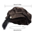 thumbnail image 2 of vlrwzc Elizabethan Unisex Beret Hat With Feather Medieval Cap for Theme Parties, 2 of 7