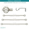 thumbnail image 6 of SnugSet 1" Nickel Aiden Cage Adjustable Single Curtain Rod, 36"-72", 6 of 6