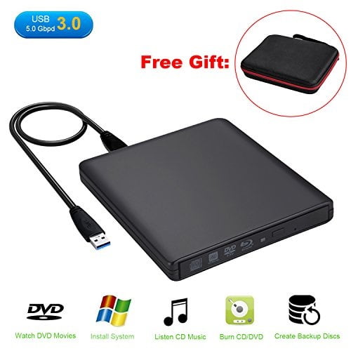 Guamar External Blue Ray Drive Usb 3 0 Blu Ray Cd Dvd Burner Writer With 3d Blu Ray Disc Playback For Mac Macbook Pro Air Imac Windows 10 With User Manual Walmart Com Walmart Com
