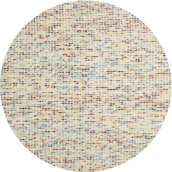 Ahgly Company Indoor Round Contemporary Camel Brown Abstract Area Rugs, 3' Round