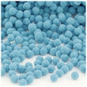 Polyester Pom Poms, solid Color, 7mm, 1000-pc, Light Blue