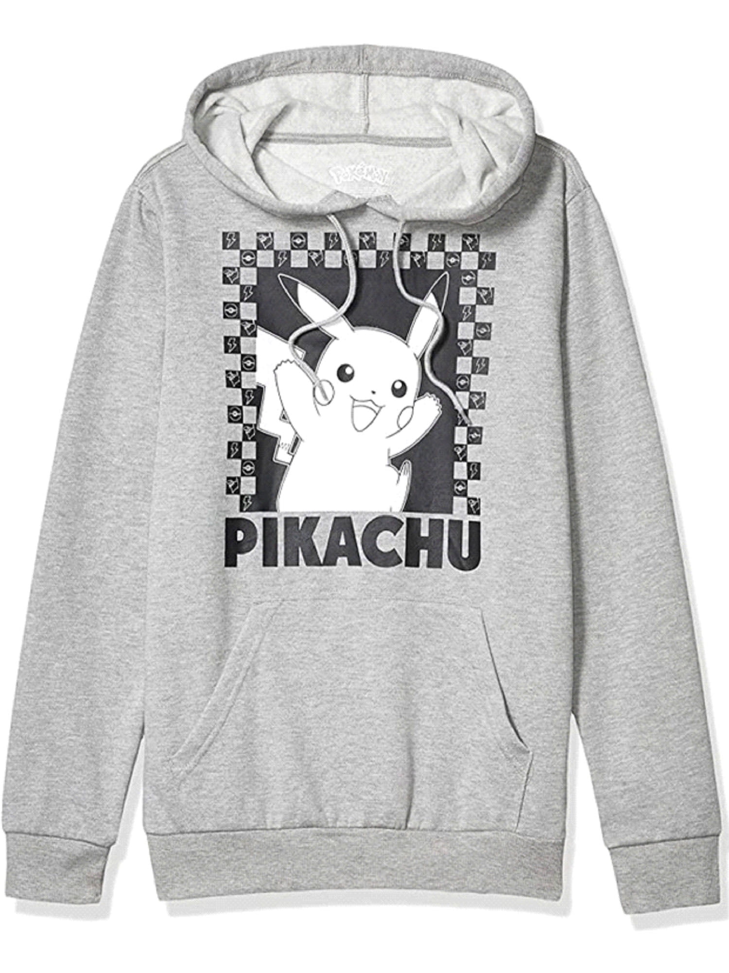 Pokemon Men's Hooded Sweatshirt,PikachuHeather Grey sized Small