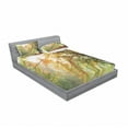 thumbnail image 3 of Forest Bedding Set with Sheet & Covers, Autumn View in a Forest with Faded Color Leaves European Northern Dutch Fall Image, Printed Bedroom Decor 2 Shams, 4 Sizes, Orange Green, by Ambesonne, 3 of 3