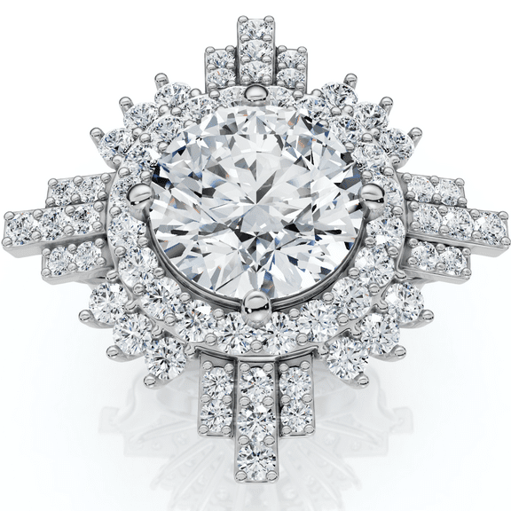 Pompeii Certified 2.50 - 6.50Ct Diamond Hailee Engagement Ring 14k Gold Lab Grown