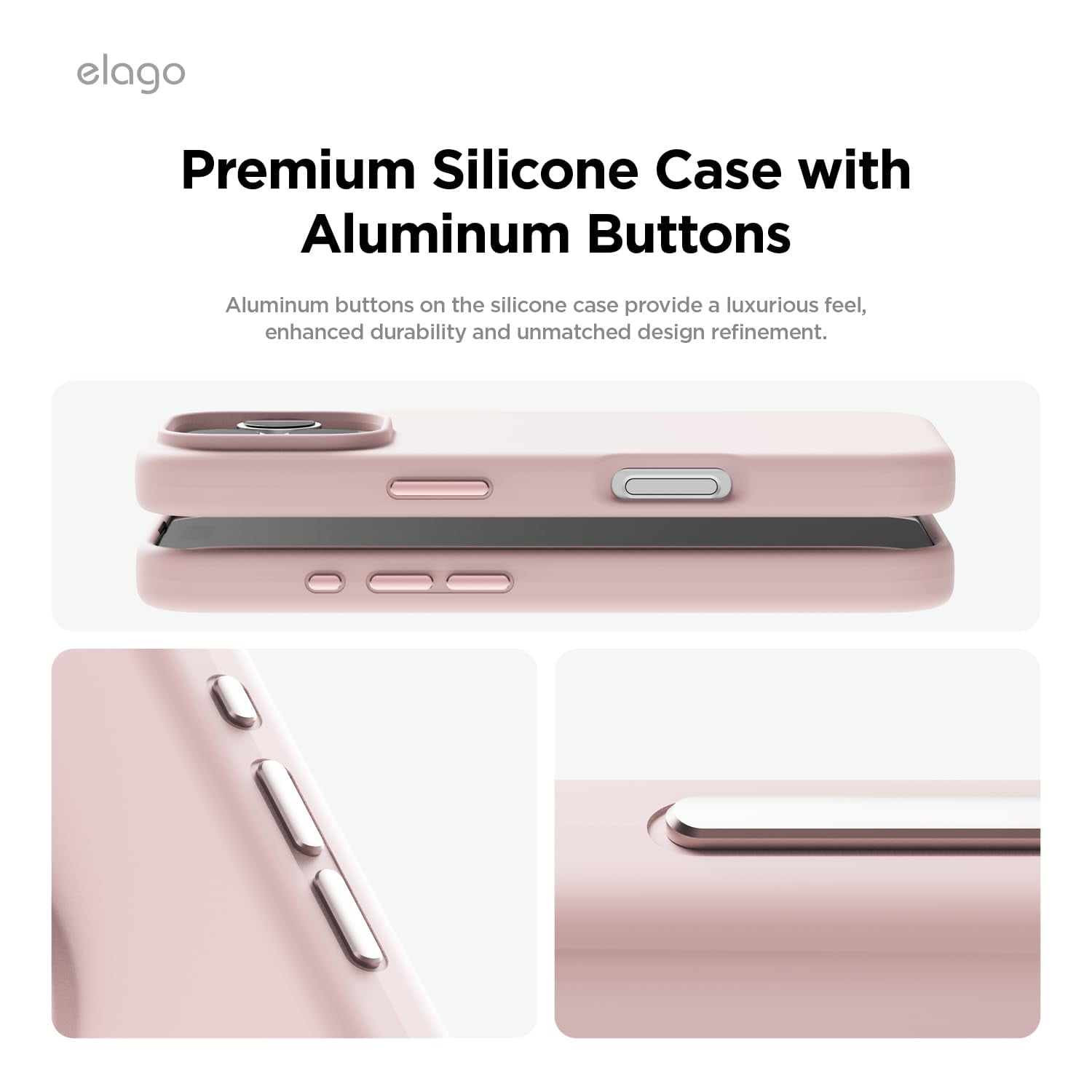 elago Magnetic Silicone Case Compatible with iPhone 16 Pro Max Case 6.9 Inch Compatible with All MagSafe Accessories - Built-in Magnets, Soft Grip Silicone, Shockproof [Lovely Pink]