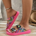 thumbnail image 2 of Dakaela Women's Platform Sandals Arch Support Foam Slip on Slides Two Buckle EVA Flat Sandal Pink 6, 2 of 6