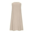 thumbnail image 5 of Babysbule Womens Summer Dresses, Women's Summer Fashion Casual Solid Color Sleeveless Cotton Linen Short Dress, 5 of 6