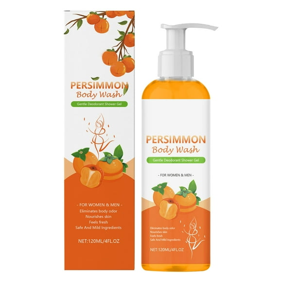 OCEAURA Persimmon Soap for Old People Smell Persimmon Body Wash Body Odor Soap Persimmon Extract Oil Natural Body Wash for Women 120ml