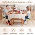 thumbnail image 4 of Folding Dining Chairs Set of 2, Foldable Wood Kitchen Chairs with Padded Cushion, Modern Mid Century Rattan Dining Room Chairs, Foldable Dining Chairs for Small Space, No Assembly, Beige, 4 of 6