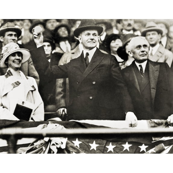 Calvin Coolidge (1872-1933). /N30Th President Of The United States. President Coolidge Tossing The First Ball In The Traditional Opening Of