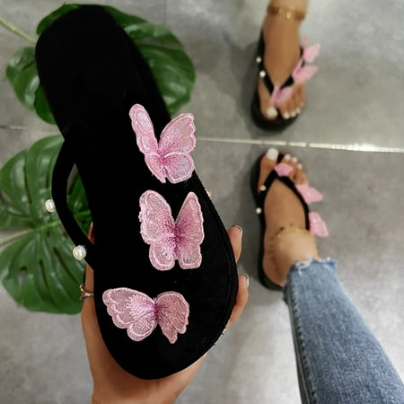 

TANGNADE Summer Womens Ladies Wedge Platform Flip Flops Slippers Casual Slip On Shoes