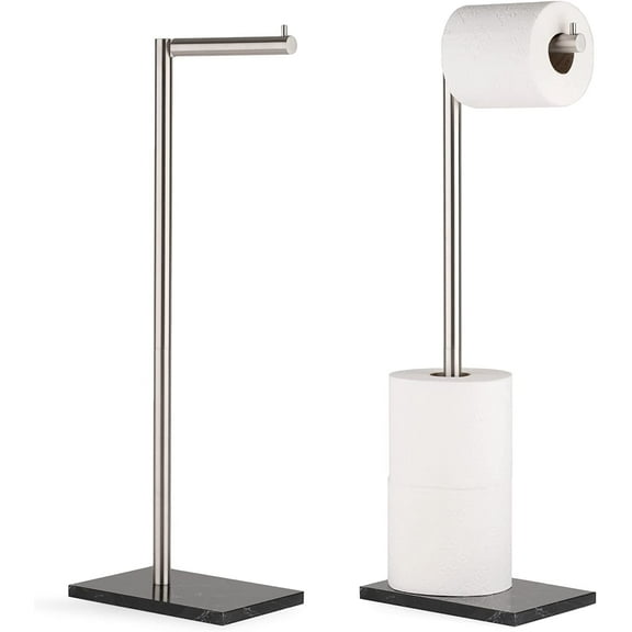 Marmolux Acc Free Standing Toilet Paper Holder with Brushed Elegant Bathroom Hardware Essential