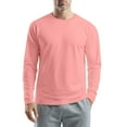 thumbnail image 2 of Hearthz Raglan Long Sleeve Mens Workout Shirts Fall Solid Color Crew Neck Sports Baseball Jerseys T Shirts, 2 of 6