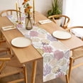 thumbnail image 3 of Coastal Coral Table Runner - 120 Inch Long, Kitchen Dining Table Runner Dresser Scarves, Nautical Colorful Conch Seashells Starfish Farmhouse Decor for Coffee Tables Wedding Party Banquet, 3 of 8