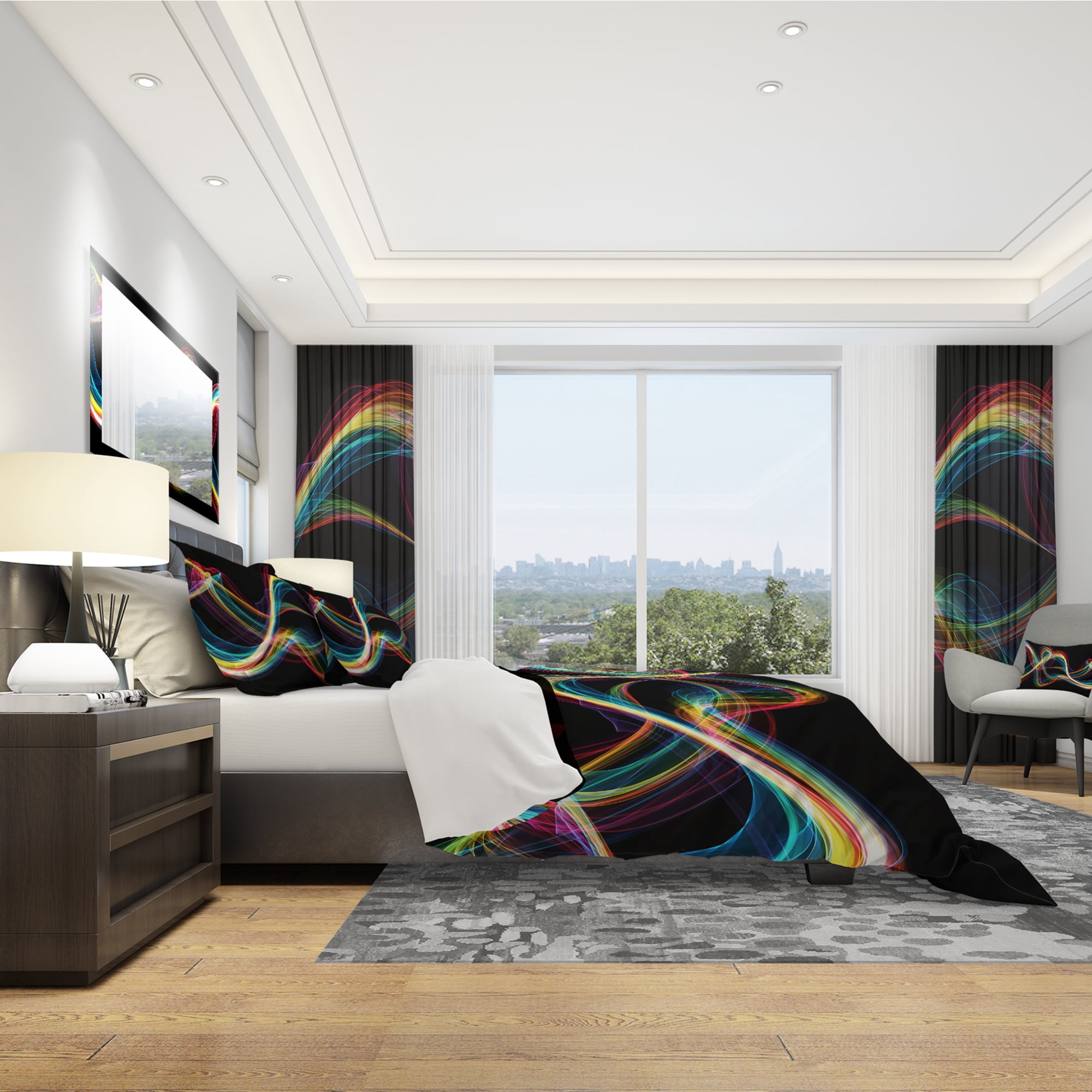 Designart 'Colored Smoke' Modern & Contemporary Duvet Cover Set