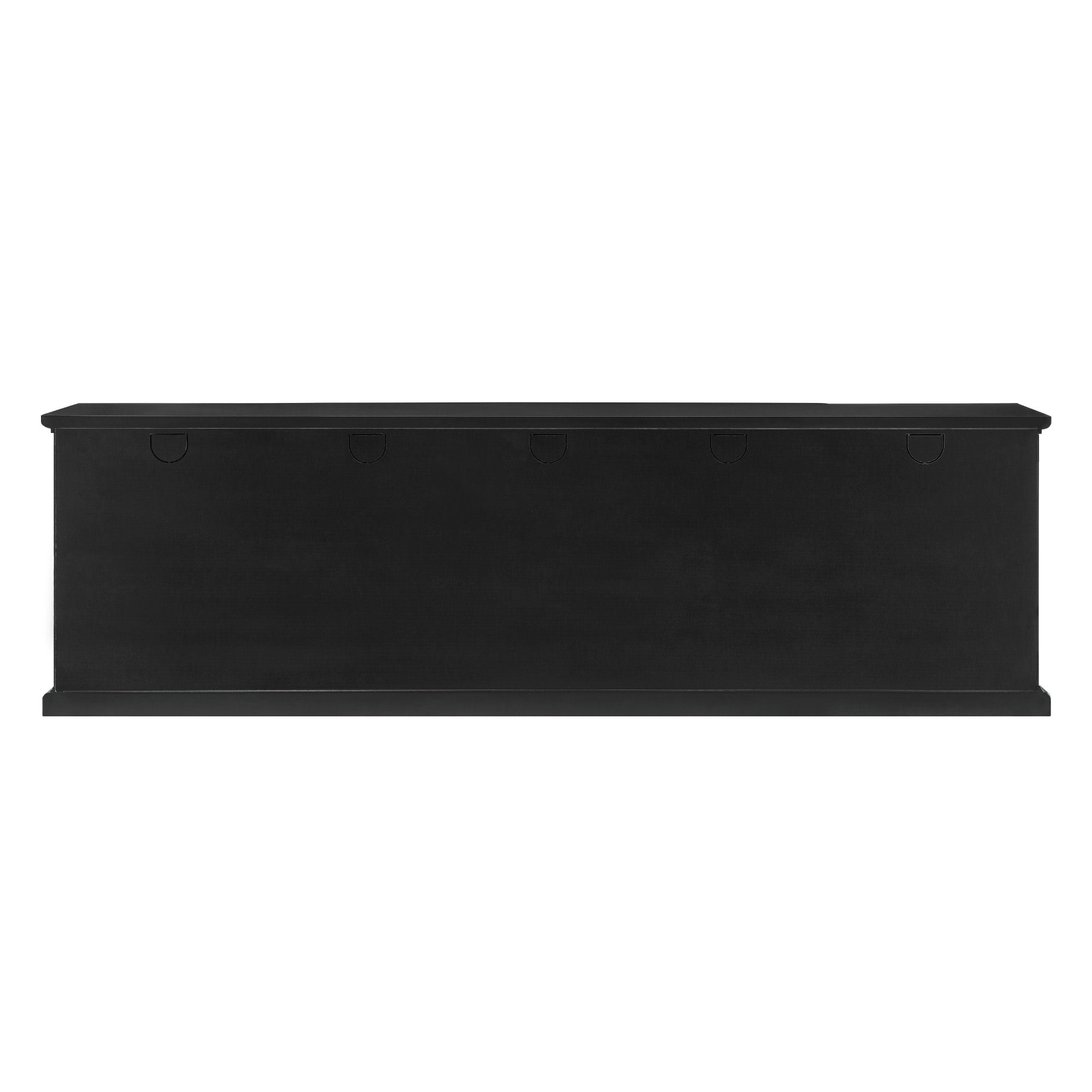 Walker Edison Transitional Glass-Door TV Stand for TVs up to 90”, Black