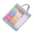 thumbnail image 3 of Student Book Pouch Transparent Dual Handle Waterproof Canvas Large Capacity Mesh File Bag for Shcool Office, 3 of 5