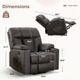 thumbnail image 6 of Bonzy Home Electric Recliner Living Room Heated Massage Lift Chair Recliner with Cup Holder and USB, Brown, 6 of 8