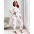 thumbnail image 2 of Plus Size Pajamas: Syphorium Pajamas for Women Plus Size, Long Sleeve Soft Prints Pjs Loungewear Nightwear, 2 of 6