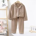 thumbnail image 2 of KPOPLK Teen Girl Pajamas Sets Long Sleeve Cotton Pajamas Baby Girls Clothes PJs Two Piece Kids Jammies 3 Months 15 Years Size 3-4 Years,Brown, 2 of 4