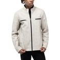 thumbnail image 4 of X RAY Jeans Men's PU Leather Jacket with Hood And Faux Shearling Lining, Stone, 2XL, 4 of 8