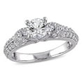 thumbnail image 1 of Miabella Created White Sapphire Engagement Ring in Sterling Silver, 1 of 2