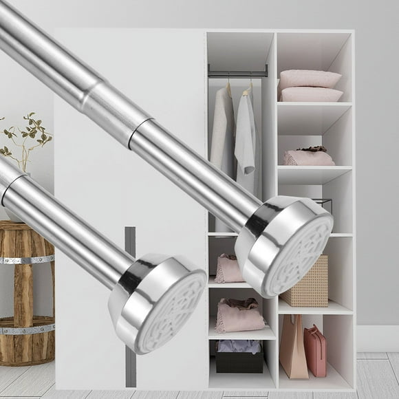 Tringle Télescopique en Acier Inoxydable Robuste - Tringle Extensible Polyvalente pour Rideau/vêtements/douche avec Conception Épaissie, Aucune Perceuse Requise, Longueur Réglable 55-80 cm, Vente Directe d'Usine pour