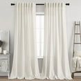 thumbnail image 1 of Cortinas Nanspring de lino con lengüeta trasera, 244 cm, 2 paneles, color crema, 1 of 6