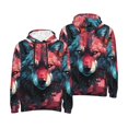 thumbnail image 4 of Zufioo Red Flame Wolf Head Design Fleece Comfortable Hoodie for Mens,Sweatshirt for Men,Pullover Hooded Sweatshirt for Men -Medium, 4 of 5