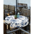 thumbnail image 2 of nqOlkjepod Blue Floral Spring Outdoor Tablecloth with Umbrella Hole & Zipper, Elegant Summer Flower Pastoral Round Table Cover 54 Inch, Dining Waterproof Table Cloth Protector for Patio/Party/Picnic, 2 of 7