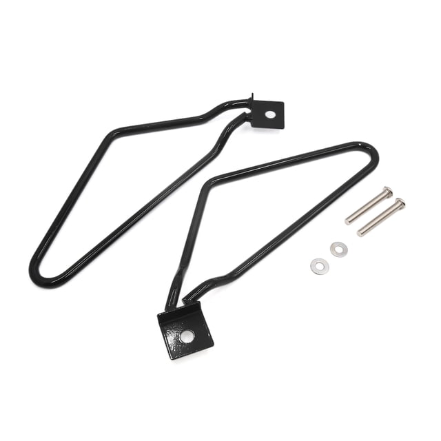 2Pcs Placas de Soporte Unique Bargains para Montaje Bolsa Lateral Maletero de Scooter Moto Metal Negro