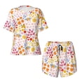 thumbnail image 5 of "Wukai Colorful Floral Women's Pajama Set - Short-Sleeve Top and Shorts with Elastic Waistband and Pockets for Loungewear, Yoga, and Casual Wear-3X-Large, 5 of 8
