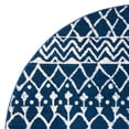 thumbnail image 2 of SAFAVIEH Tulum Glen Moroccan Geometric Area Rug, Navy/Ivory, 5' x 5' Round, 2 of 7