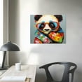thumbnail image 3 of JRXY Colorful Cartoon Animal Wall Art Canvas Print Funny Cute Panda Frog Pig Orangutan Pictures for Kids Bedroom Nursery Decor Artwork Framed  20x16in, 3 of 4
